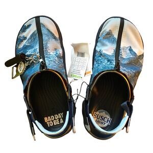 NEW Busch Beer x Crocs Classic All Terrain Clog Mens 8 Womens 10 Blue Comfort